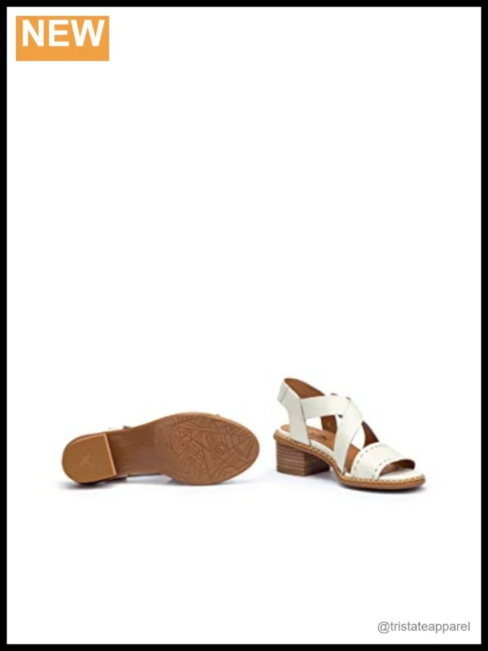 PIKOLINOS Leather Block Heel Sandals Buckle Adjustable Open Toe